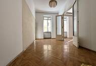 ROHDIAMANT IN TOPLAGE! U6 DIREKT. SANIERUNGSBEDÜRFTIGE 3,5 ZIMMER. FISCHGRÄTPARKETT.