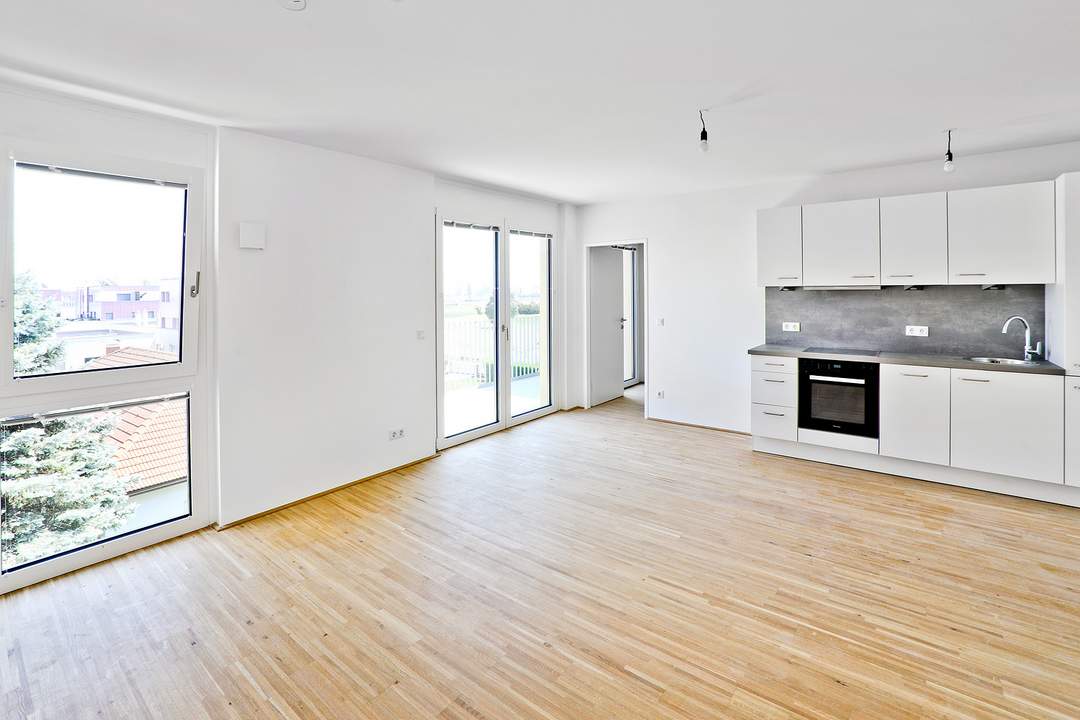 Ihr neues Zuhause: 2 Zimmer und ein Balkon mit Aussicht - PFALZGASSE 29 - TRAUMHAFTER ERSTBEZUG