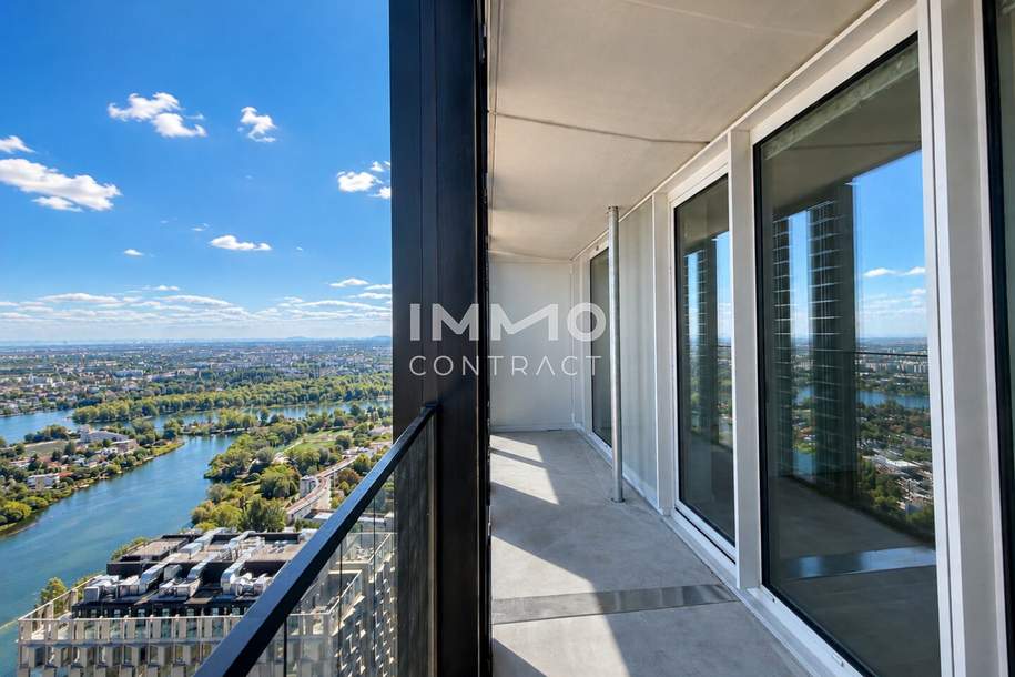 39sqm Terrasse mit Kahlenberg Blick: 45. Etage Erstbezug DC2 Tower, Wohnung-miete, 1.100,00,€, 1220 Wien 22., Donaustadt