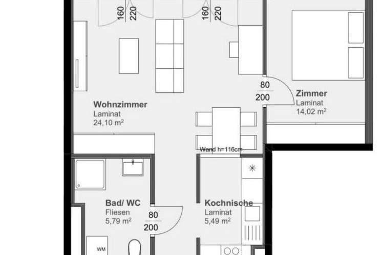 2-Zimmerwohnung mit großem Balkon, Wohnung-miete, 701,43,€, 8020 Graz(Stadt)