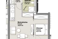 Top-möblierte 2-Zimmer-Wohnung nahe U1 sofort beziehbar