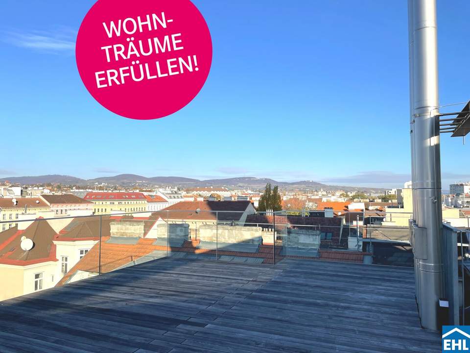 Einzigartige Dachgeschoss-Maisonette mit Blick über Wien bis zum Kahlenberg