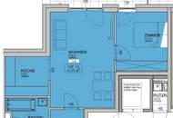helle und geräumige 2 Zimmerwohnung nahe dem Stadtzentrum mit Balkon in den Innenhof