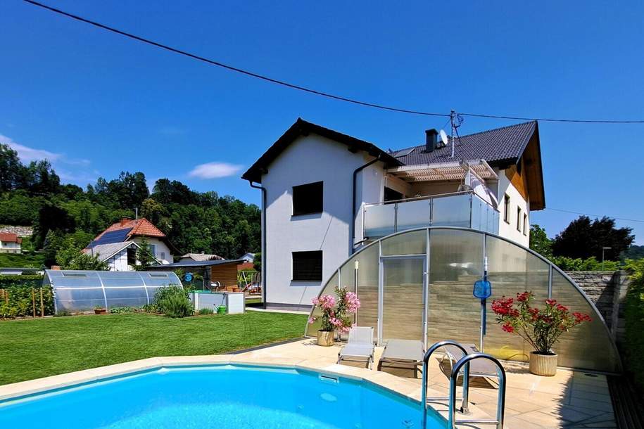 Zweifamilienhaus mit Pool -Wohnjuwel mit 2 Wohnungen (ca. 290 m² Wfl.), 2 Terrassen, Gartenareal mit Pool & Poolhaus - Neuzeug, Haus-kauf, 738.000,€, 4523 Steyr-Land