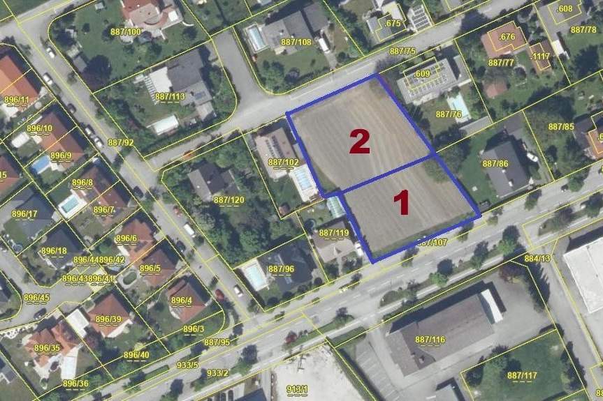 Großes Grundstück mit W Widmung- 2 Einzelparzellen oder 4 Reihenhäuser möglich, Grund und Boden-kauf, 4600 Wels(Stadt)