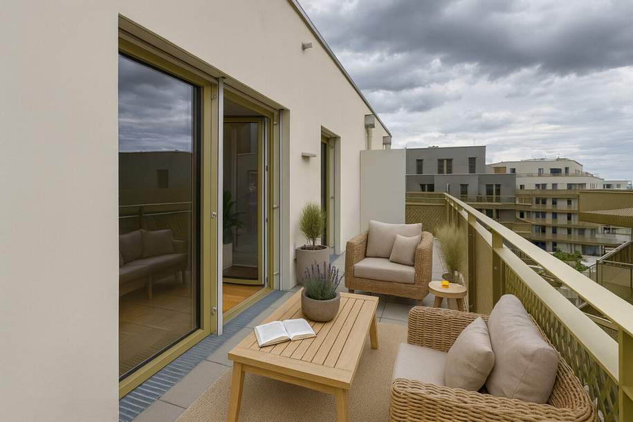 Preis jetzt sichern! Provisionsfrei und neu - 2 Zimmer Wohnung mit Balkon 4. Stock: Hirschfeld, Wohnung-kauf, 290.000,€, 1210 Wien 21., Floridsdorf