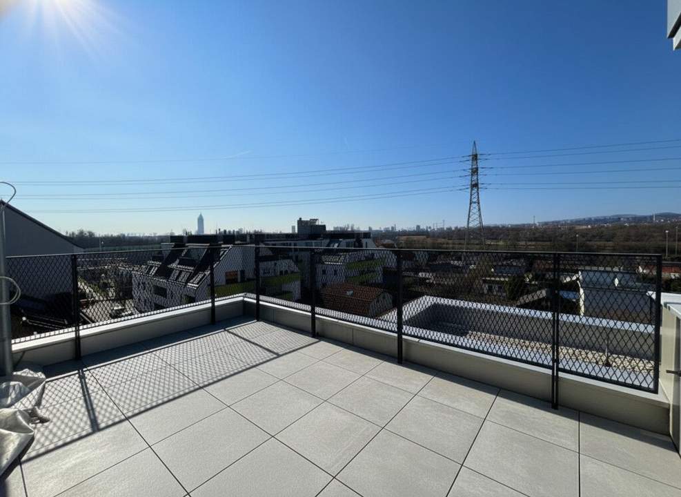 ERSTBEZUG | Außenflächen mit direktem Blick auf den Kahlenberg | vollausgestattete Küchen | Fußbodenheizung und Fußbodenkühlung