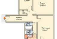 Großzügige 3-Zimmer Wohnung mit Loggia in Wien 1100 - 89 m²