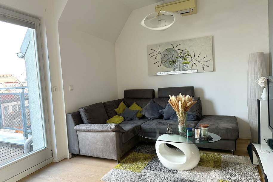 Möbliert | 2 Zimmer | Stadtblick | Garage – Moderne Mietwohnung im 5. Bezirk, Wohnung-miete, 1.394,65,€, 1050 Wien 5., Margareten