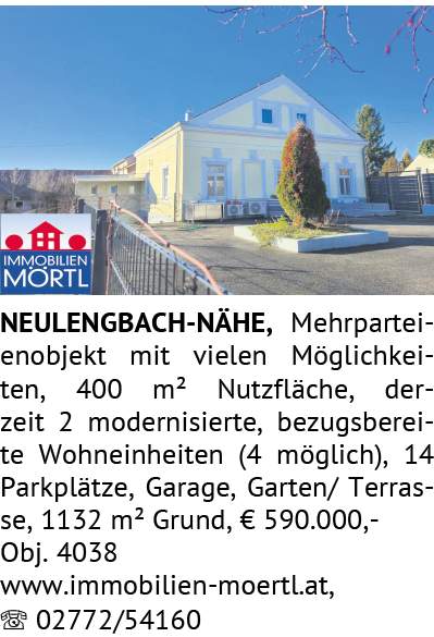Mehrparteienobjekt mit vielen Möglichkeiten, 400 m² Nutzfläche, derzeit 2 modernisierte, bezugs