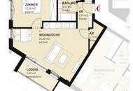 2-Zimmer-Neubauwohnung inkl Küche, Loggia Außenfläche und Kellerabteil / HS17 Top A-11