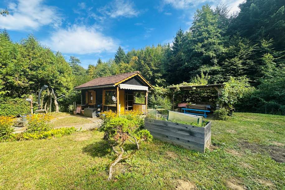 Idyllisches Feriengrundstück mit Holzhaus in Grünruhelage nahe Gleisdorf, Haus-kauf, 55.000,€, 8200 Weiz