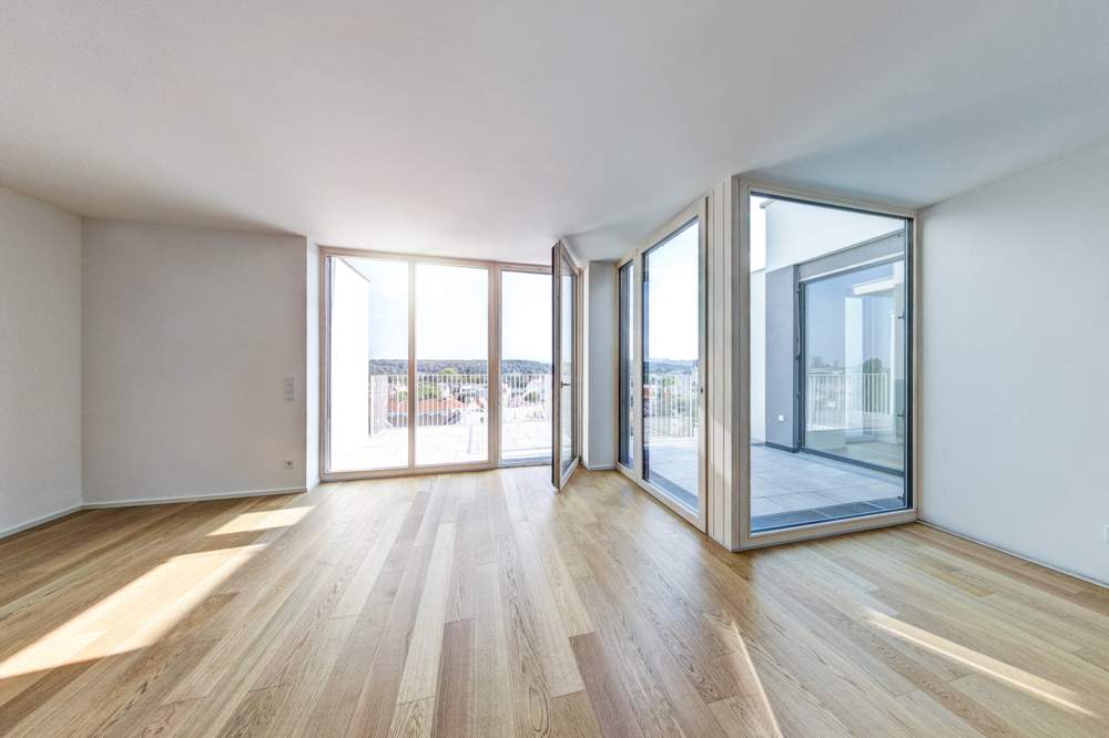 DACHGESCHOSS MIT AUSBLICK - 360° Rundgang 3 Zimmer mit ca. 33m² Terrasse - südseitig
