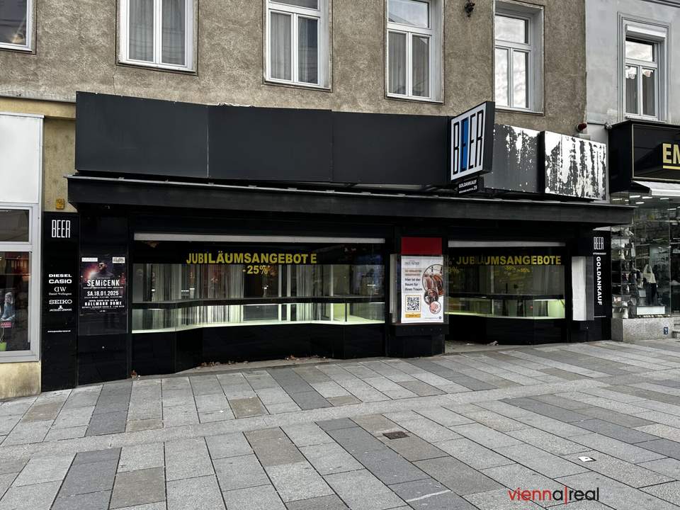 <<< KEINE ABLÖSE >>> TOPLAGE - UNBEFRISTET - 84 m2 Geschäftslokal in Fußgängerzone mit Lager und Gang-WC