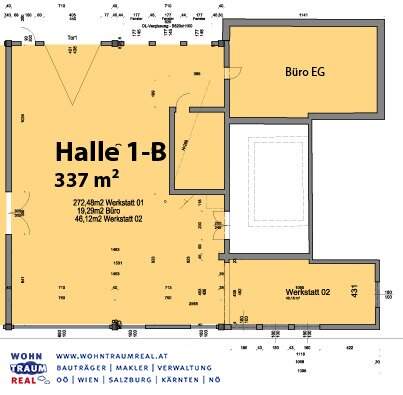 Werkshalle mit abgetrenntem Bereich und eigenen Büroräumlichkeiten (St. Valentin)