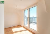 Kaufen und umgehend Einnahmen generieren: Befristet vermietete DG-Wohnung mit großer Südterrasse und Küche unweit der U-Bahn U1. - WOHNTRAUM