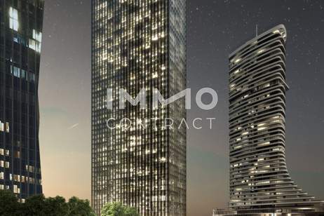 44. Etage - Hoch oben mit Weitblick: DC2 Tower: SKY RESIDENCES, Wohnung-miete, 1.100,00,€, 1220 Wien 22., Donaustadt