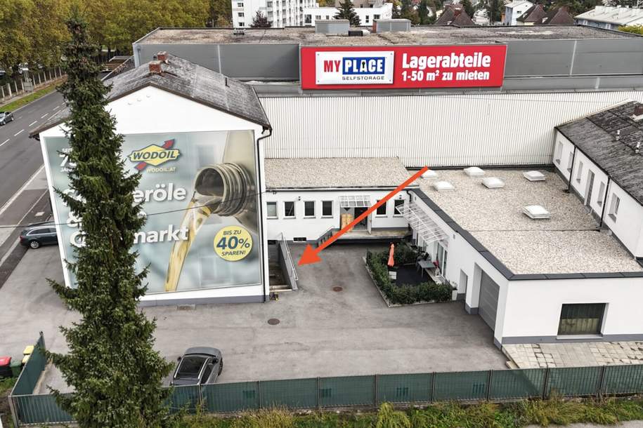 54 m2 Lager in der Unionstraße - Zufahrt bis vor das Lager!, Gewerbeobjekt-miete, 430,00,€, 4020 Linz(Stadt)