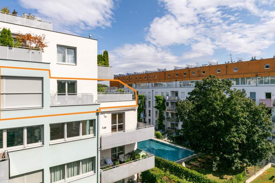 Hohe Warte: Moderne 3 Zimmer-Wohnung mit 2 Terrassen und Garagenstellplatz, Wohnung-kauf, 690.000,€, 1190 Wien 19., Döbling