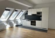 UNBEFRISTET - helle 2,5-Zimmer Dachgeschosswohnung mit Wohnküche, Schrankraum, 26 m2 Dachterrasse und Kellerabteil nahe Schönbrunn