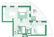 Exklusive, klimatisierte 2 Zimmer-DG-Wohnung | Erstbezug im Projekt Rondelle XIV - Top 11