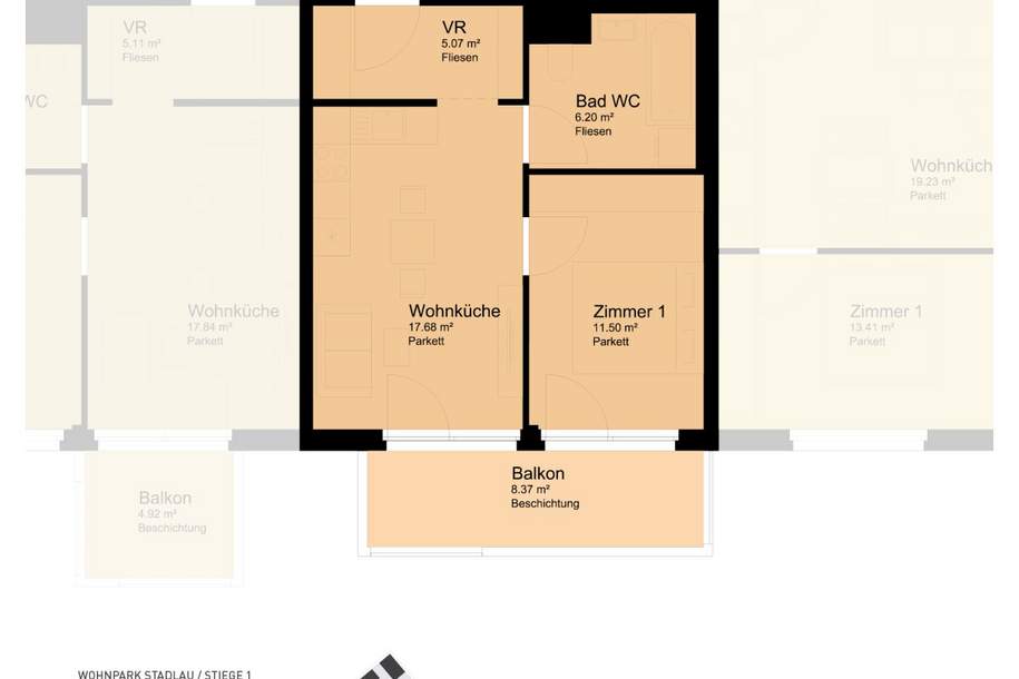 Stadlauer Straße 64, 1220 Wien, Wohnung-miete, 779,99,€, 1220 Wien 22., Donaustadt