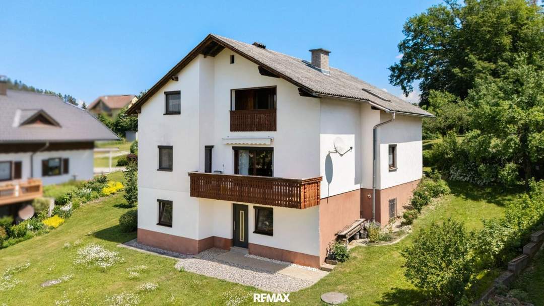 Ihr künftiges Zuhause mit Potenzial in ruhiger Lage: zwei Wohneinheiten, sonniger Garten und herrlicher Weitblick in Maria Saal