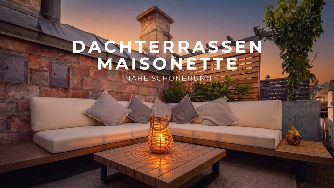 Hochwertig sanierte DG-Maisonette nahe Schönbrunn: Hofseitige Terrasse mit Weitblick, Klimaanlage