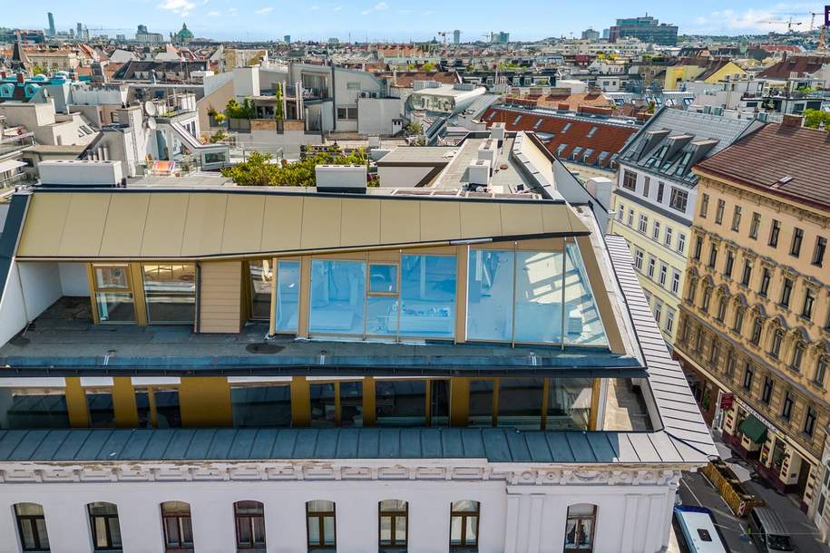 Welch grandioser Panoramablick! Großzügige drei Zimmer, mit 2 kompakten Terrassen und bester Lage!, Wohnung-kauf, 1.320.000,€, 1050 Wien 5., Margareten