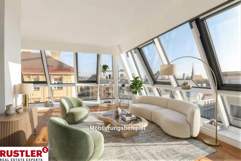 Erstbezug! Wunderschöne 2-Zimmer Dachgeschosswohnung mit Loggia nähe Kutschkermarkt, Wohnung-kauf, 579.000,€, 1180 Wien 18., Währing