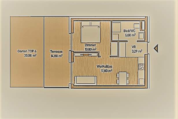 Exklusive Eigentumswohnung (36m²) mit Terrasse und großem Garten in Graz, Eggenberg! Provisionsfrei!, Wohnung-kauf, 223.057,€, 8020 Graz(Stadt)