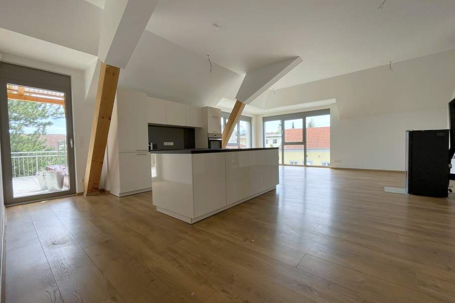 Großzügig. Hell. Ungestört. Penthouse-Feeling mit riesigen Fensterfronten und 40 m² großer Terrasse im Zentrum von Unterwaltersdorf!, Wohnung-miete, 1.858,82,€, 2442 Baden