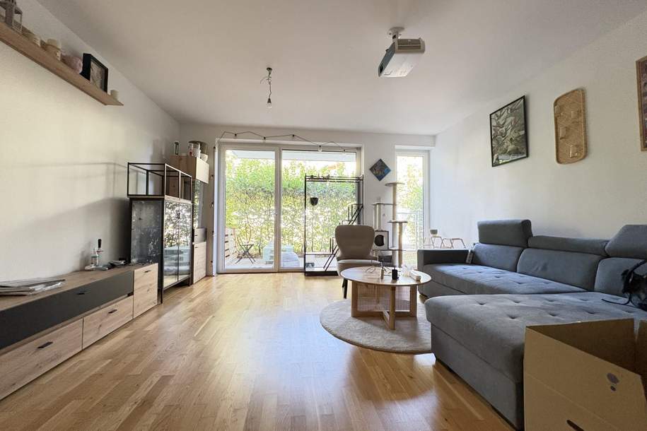 Neuwertige 2 Zimmerwohnung mit kleinem Eigengarten und eingebauter Küche, Wohnung-miete, 983,32,€, 4030 Linz(Stadt)