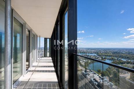 49. Etage: A Home between Sky &amp; Water: DC2 Tower: U1 Donauinsel, Wohnung-miete, 1.100,00,€, 1220 Wien 22., Donaustadt