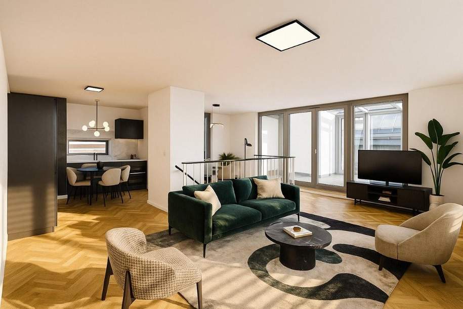 "Bisambergblick - DG-Terrassen-Traum - Penthouse mit Tiefgaragenplatz", Wohnung-kauf, 549.000,€, 1210 Wien 22., Donaustadt