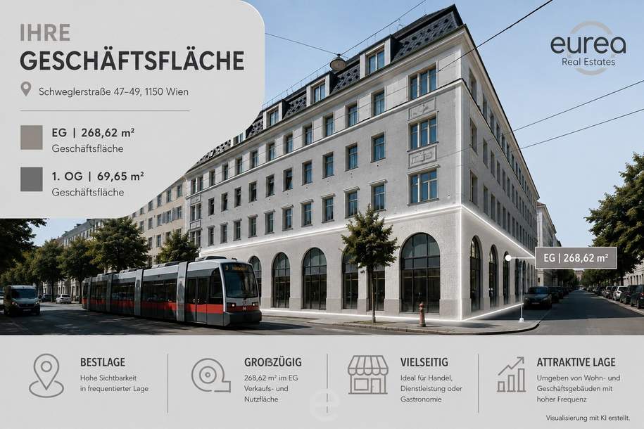 Attraktives Geschäftslokal in frequentierter Lager I 1150 Wien, Gewerbeobjekt-miete, 4.566,54,€, 1150 Wien 15., Rudolfsheim-Fünfhaus
