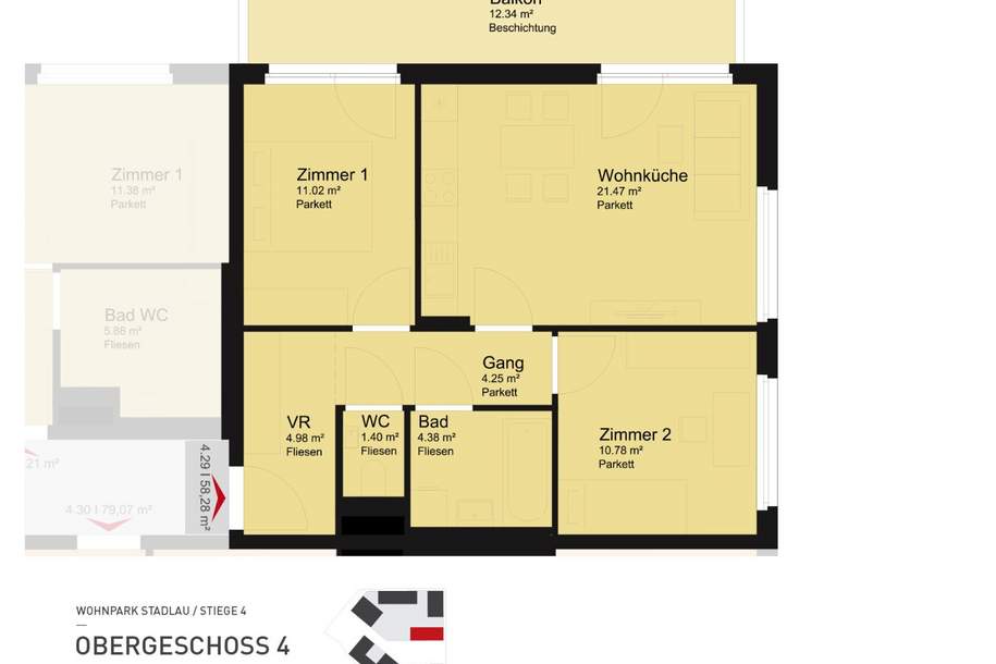 Stadlauer Straße 64, 1220 Wien, Wohnung-miete, 1.049,99,€, 1220 Wien 22., Donaustadt