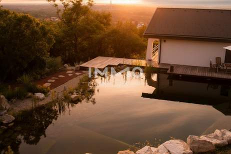 Fernblick Refugium am Hexenberg – Exklusive Architektenvilla in Besthanglage mit Schwimmteich und Gästehaus, Haus-kauf, 1.290.000,€, 2410 Bruck an der Leitha