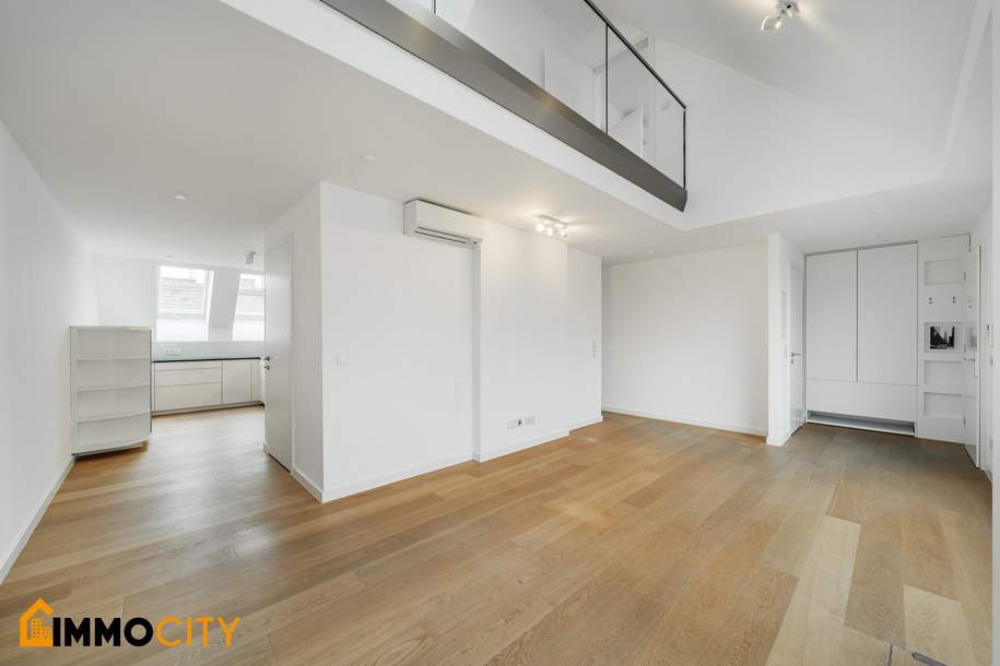 Exklusive, klimatisierte 3,5-Zimmer-Dachgeschosswohnung mit 22 m² Terrasse nahe Schloss Belvedere, Wohnung-miete, 2.690,00,€, 1030 Wien 3., Landstraße