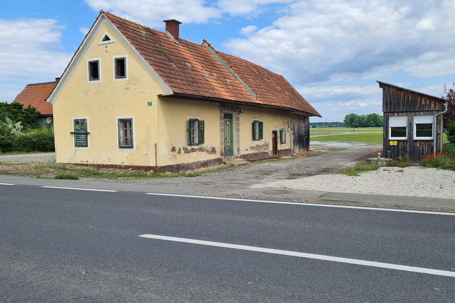 Altes baufälliges Bauernhaus mit freistehendem Büro- Baucontainer im Bauland in guter Lage!, Haus-kauf, 76.500,€, 8472 Leibnitz
