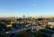 TOP-Ausblick: City mit Stephansdom, Donaukanal, Prater. Concierge, Party & BBQ Lounge, Pool usw.