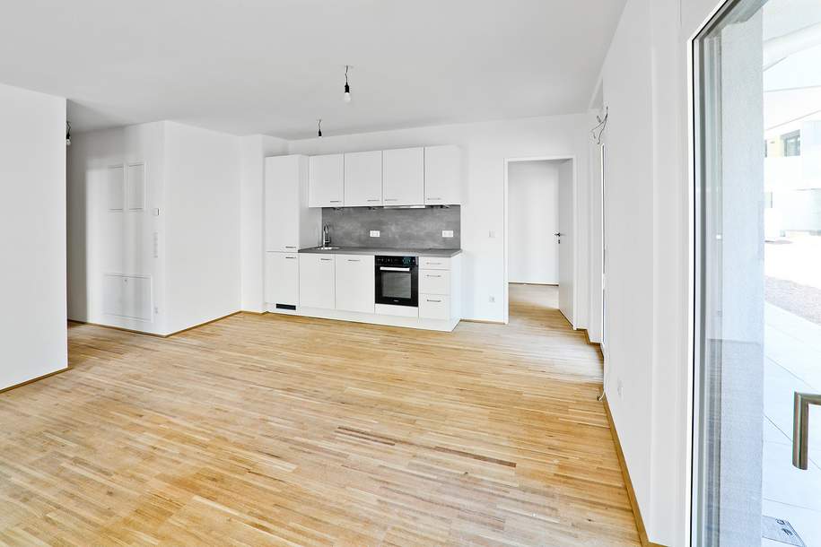Garten-Paradies - PFALZGASSE 29 - 3-Zimmer-Wohnung mit Terrasse | TRAUMHAFTER ERSTBEZUG IN RUHELAGE, Wohnung-miete, 1.449,00,€, 1220 Wien 22., Donaustadt
