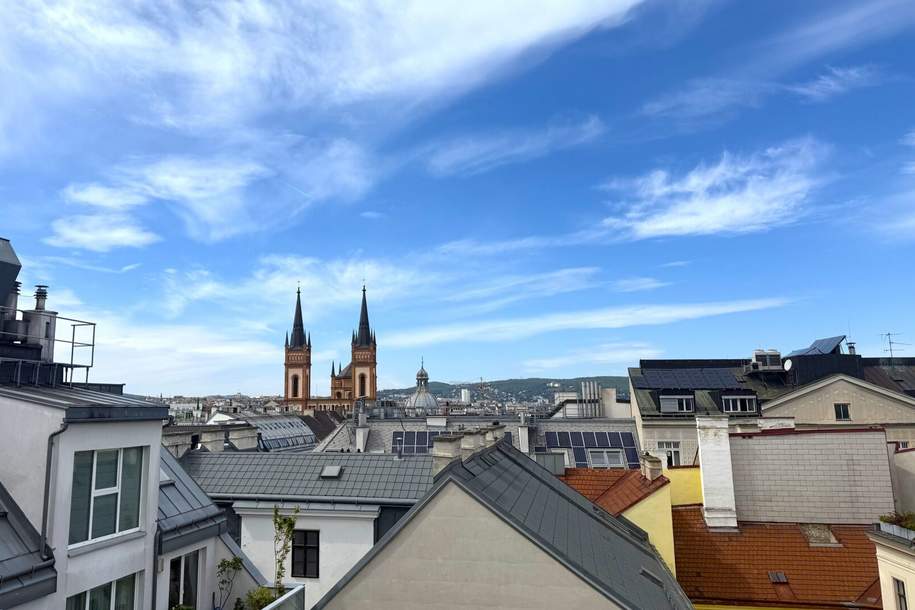 Loft-Charakter | offenes Wohnkonzept mit beeindruckender Raumhöhe | großzügige Panoramadachterrasse | FERNBLICK | Tiefgaragenstellplatz, Wohnung-kauf, 1.495.000,€, 1080 Wien 8., Josefstadt