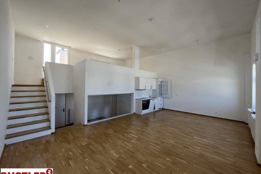 Loftartige 1- Zimmerwohnung mit Dachterrasse, Wohnung-miete, 1.310,63,€, 1110 Wien 22., Donaustadt