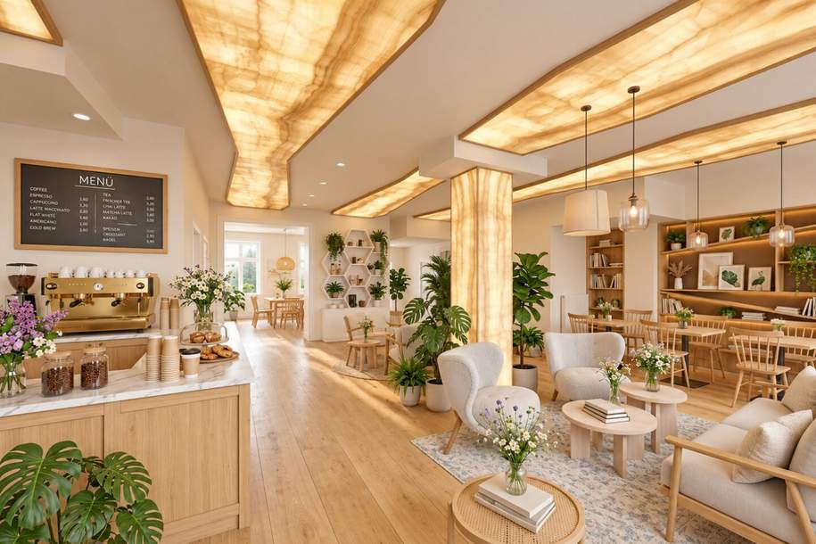 Coffee, Brunch & mehr: Vielfältig nutzbare Gastrofläche nebst Hauptplatz mit großem Lagerbereich | Sofort anmietbar, Gewerbeobjekt-miete, 1.733,34,€, 2700 Wiener Neustadt(Stadt)