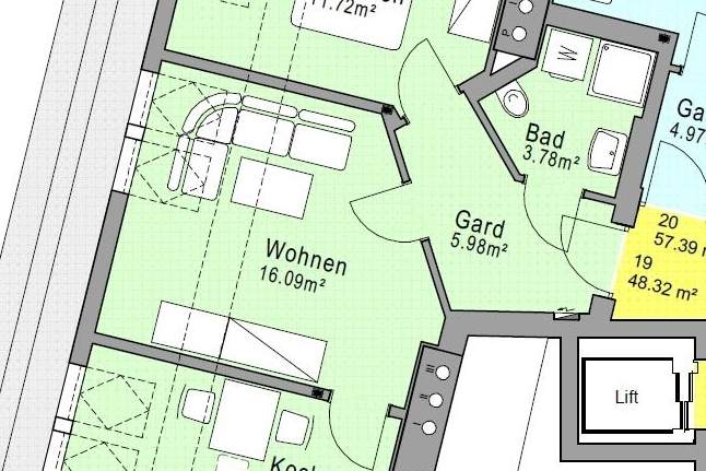Dachgeschoss-Wohnung mit wunderschönem Stadtblick!, Wohnung-miete, 544,74,€, 8020 Graz(Stadt)