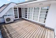 TOPLAGE, BÖRSE-NÄHE, klimatisierte 157 m2 Maisonette mit 18 m2 Terrasse, 4 Zimmer, Küche, Wintergarten, 2 Bäder, Zelinkagasse