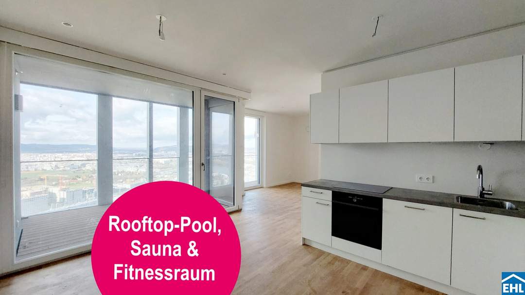ERSTBEZUG mit WEITBLICK I 11 Minuten zum STEPHANSPLATZ I POOL, FITNESS, SAUNA
