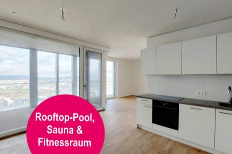 ERSTBEZUG mit WEITBLICK I 11 Minuten zum STEPHANSPLATZ I POOL, FITNESS, SAUNA, Wohnung-miete, 1.895,00,€, 1220 Wien 22., Donaustadt