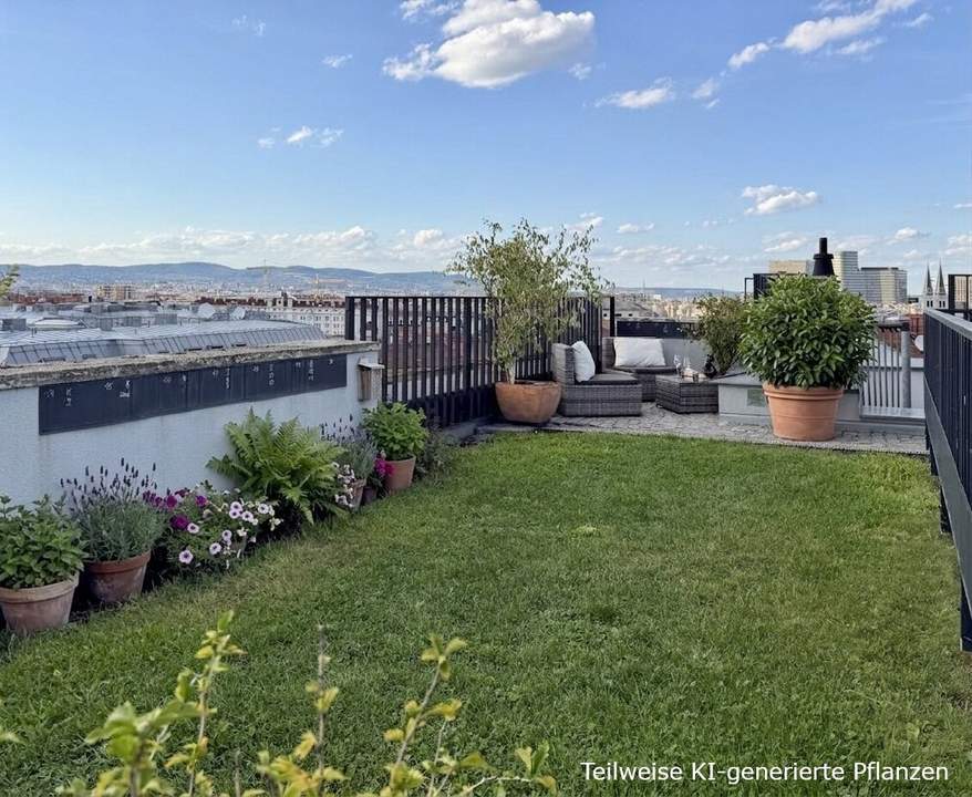 360° Wienblick - inklusive: Sanierte DG-Maisonette, ca. 127 m2 + 3 Freiflächen - 8 Minuten zur City (U1)